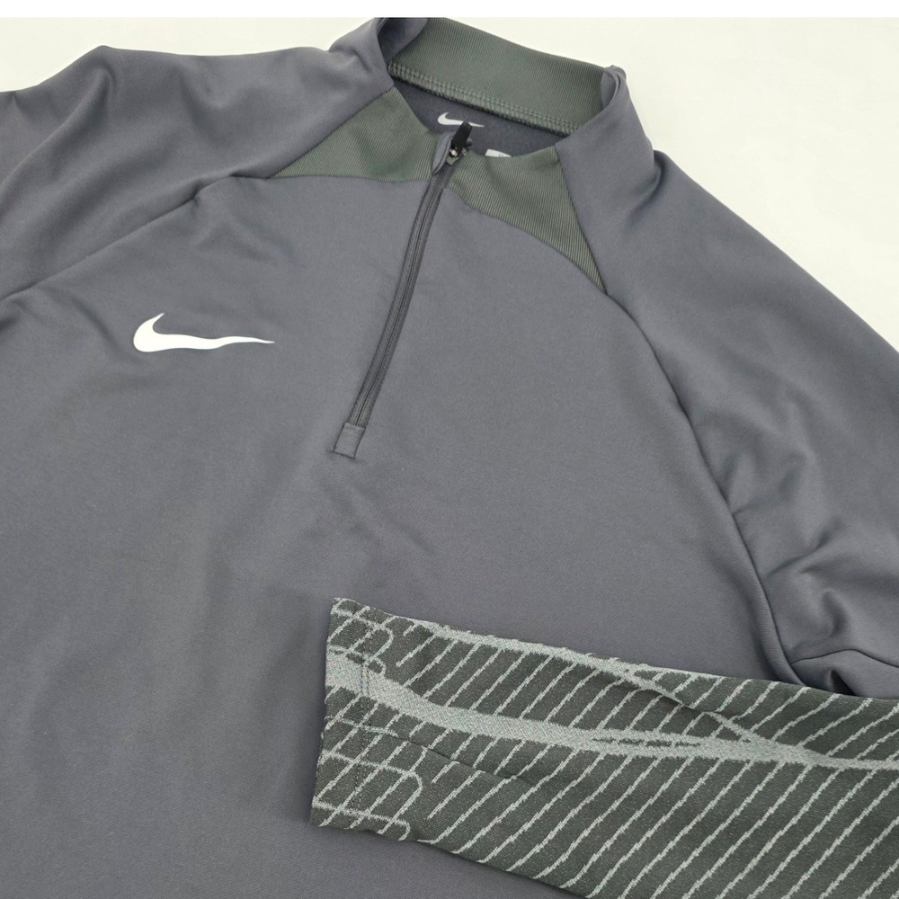 NIKE DRI FIT 1/4 ZIP STRIKE DRILL SHIRT WOMENS MEDIUM SLIM FIT GRAY SOCCER TRAIN